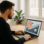 Curso de Analítica Web y Plan de Marketing Digital: profesional analizando métricas en un dashboard digital.