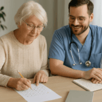 Curso de Estimulación Cognitiva:Persona realizando ejercicios de memoria y atención en un entorno tranquilo y profesional.