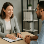 Curso de Fundamentos de Comunicación con el Cliente: Profesional atendiendo a un cliente con actitud empática y comunicativa.