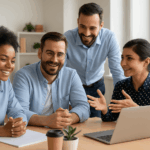 Curso de Habilidades Sociales: Comunicación, Inteligencia Emocional y Trabajo en Equipo: Grupo de profesionales colaborando y comunicándose en equipo.