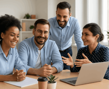 Curso de Habilidades Sociales: Comunicación, Inteligencia Emocional y Trabajo en Equipo: Grupo de profesionales colaborando y comunicándose en equipo.